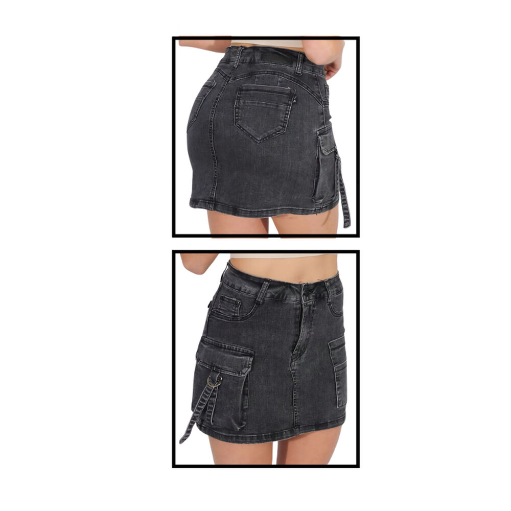Falda Jeans Con Short Mujer Cargo image number 1.0