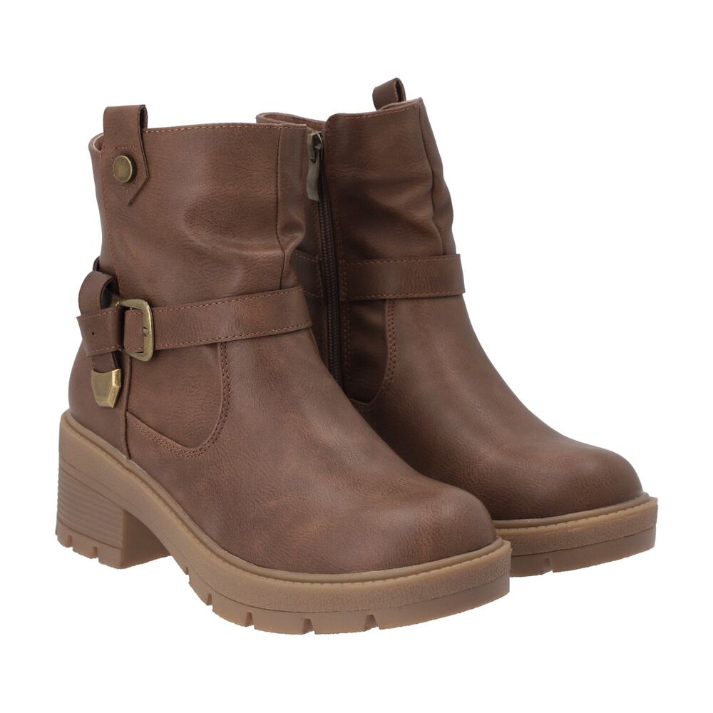 Botin Casual Mujer Camel Plataforma Luz Detogni image number 3.0