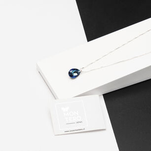 Collar Gota De Luz Cristales Genuinos Bermuda Blue