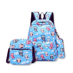 Pack Mochila Lonchera Estuche 43cm Juvenil Y Escolar Cute Owls