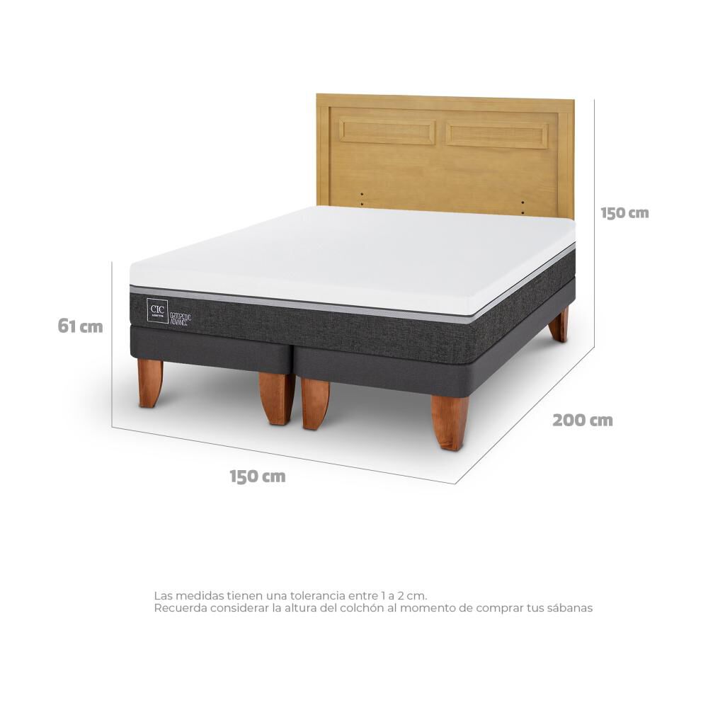 Cama Europea Cic Ortopedic Advance / 2 Plazas / Base Dividida + Respaldo image number 3.0