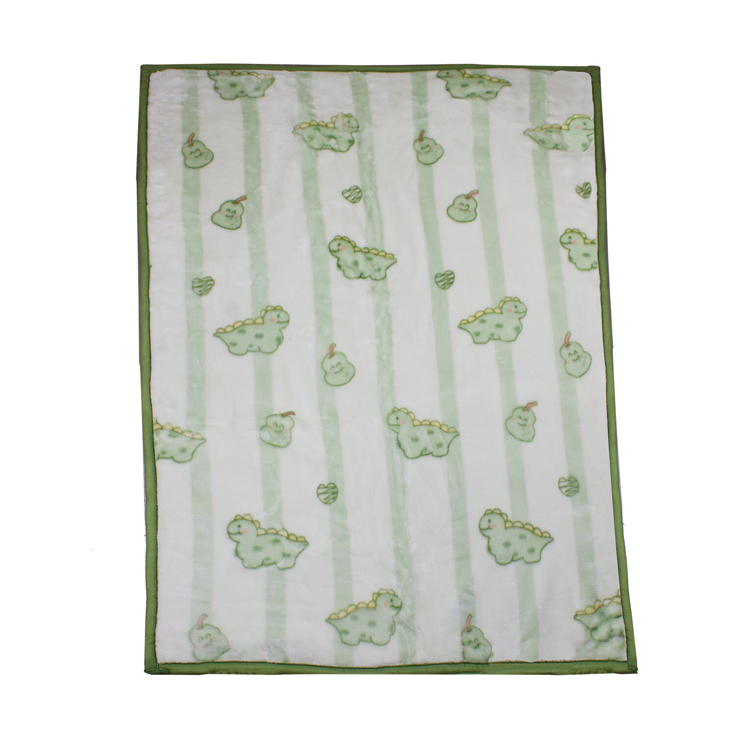 Frazada Ultra Soft Dino 80x110cm Verde Bebesit image number 1.0