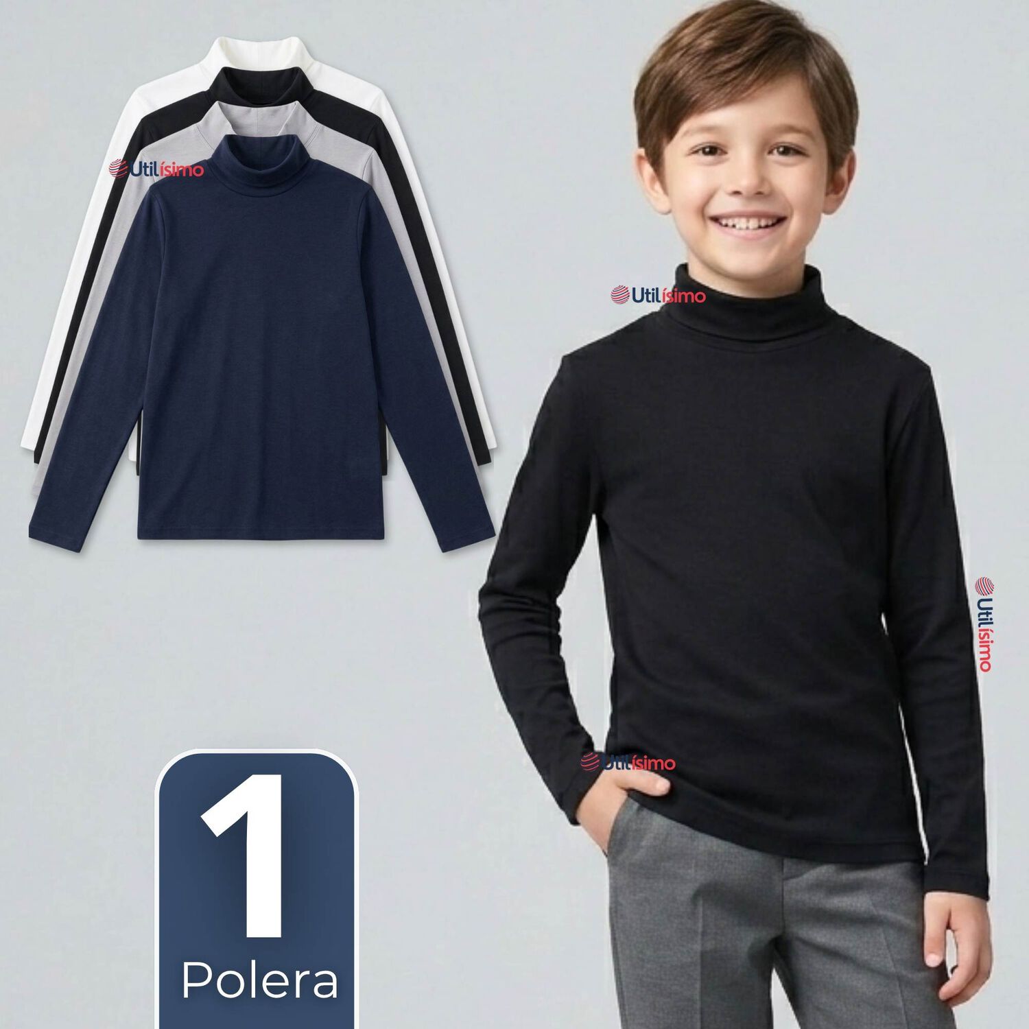 Polera Camiseta Polar Primera Capa Beatle Manga Larga Colores Surtido Ni&ntilde;o image number 0.0
