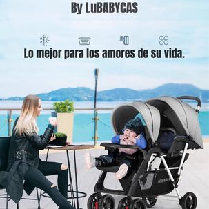 Coche Doble Duo Reclinable Plegable Gris By Lubabycas Coche Doble Duo Reclinable Plegable Gris By Lubabycas