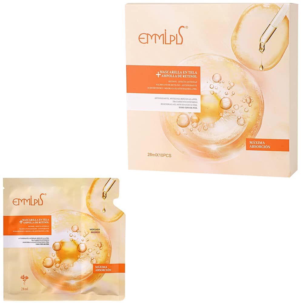 Mascarilla Con Serum Facial Retinol Antioxidante Puro Kit 10 Und image number 2.0