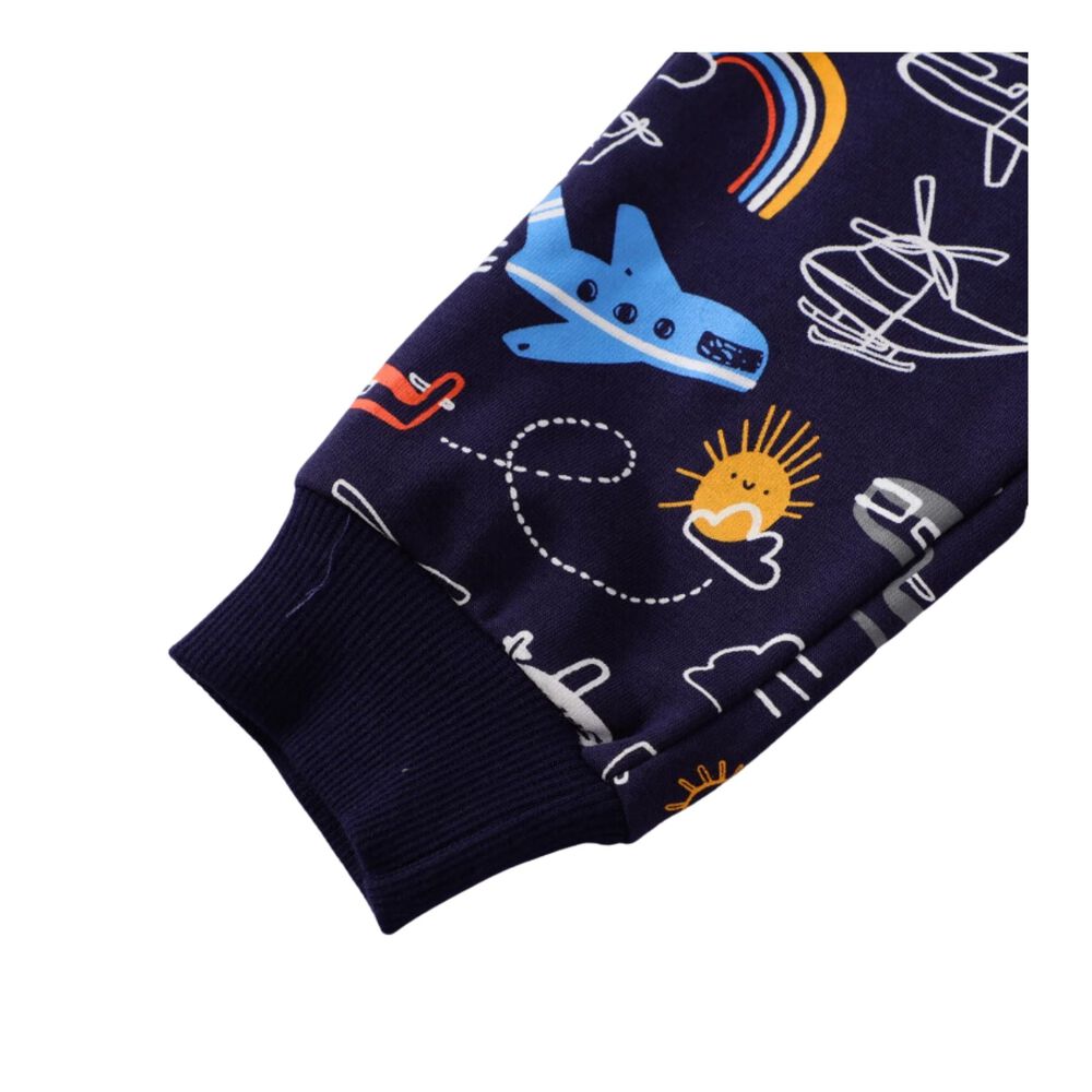Pantal&oacute;n Buzo Ni&ntilde;o 100% Algod&oacute;n Jump Kids Azul Oscuro Aviones image number 4.0