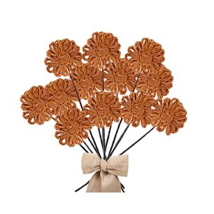 Flor Yute Naranja 38 Cm Pack 6 Un.