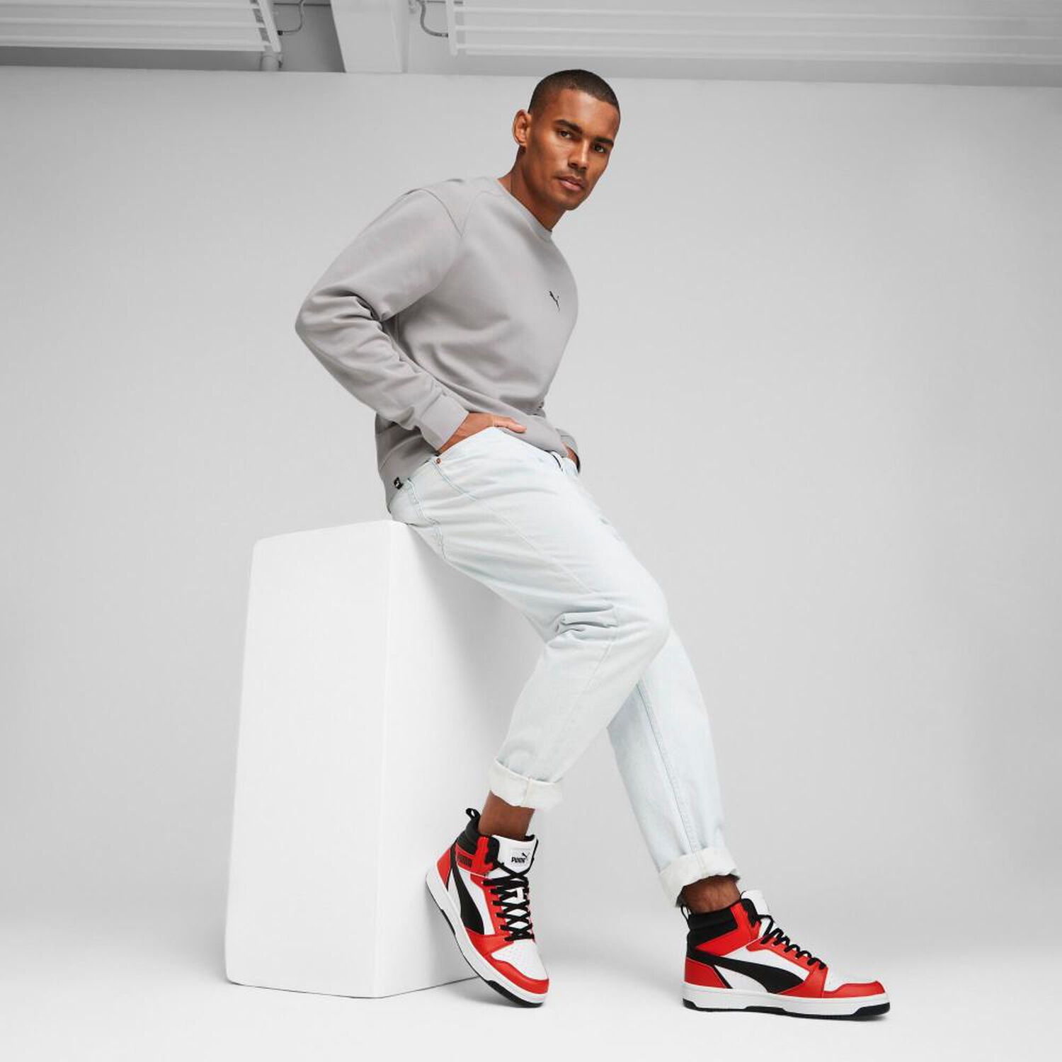 Zapatilla Urbana Hombre Puma Rebound V6 Rojo/blanco image number 6.0