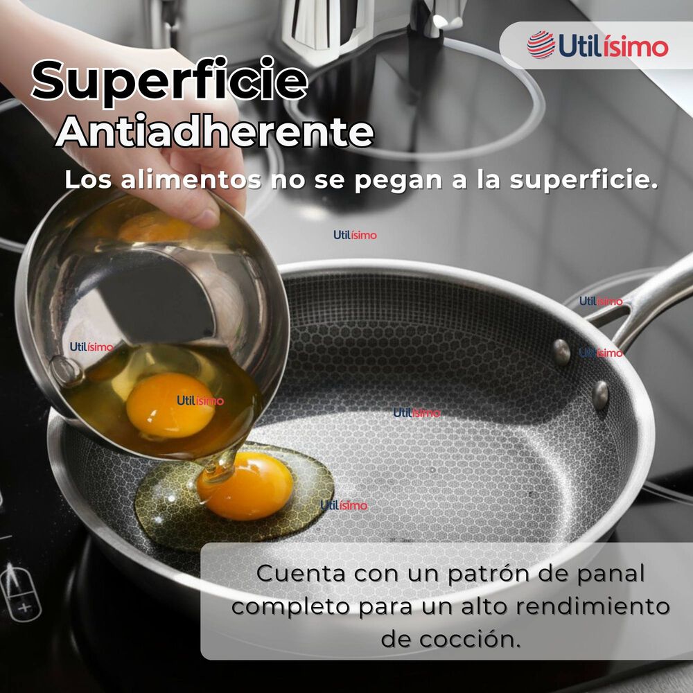 Sartén Acero Inoxidable Antiadherente 24cm Para Cocinar Freír Saltear image number 3.0