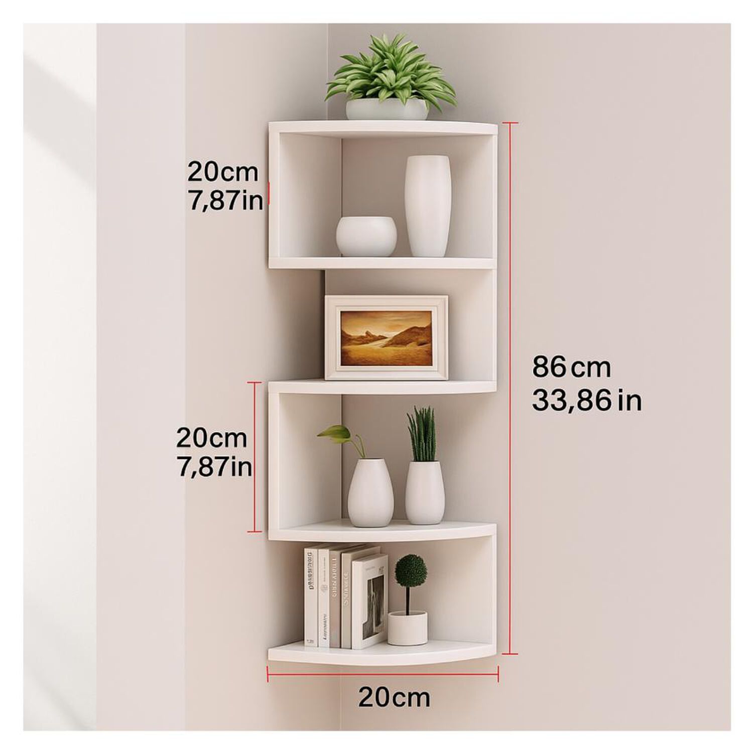 Repisa Esquinero Decorativa Minimalista 5niveles Pared Ba&ntilde;o image number 7.0