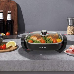 Sartén Eléctrico Sokany 1500w Olla Antiadherente Multifuncional