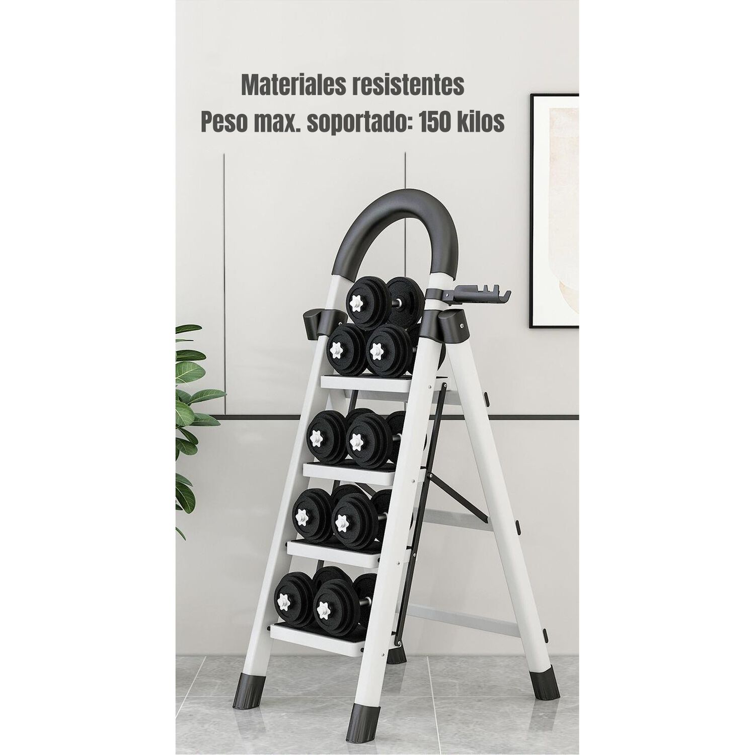 Escalera De Acero Plegable Con 5 Escalones By Lubabycas image number 3.0