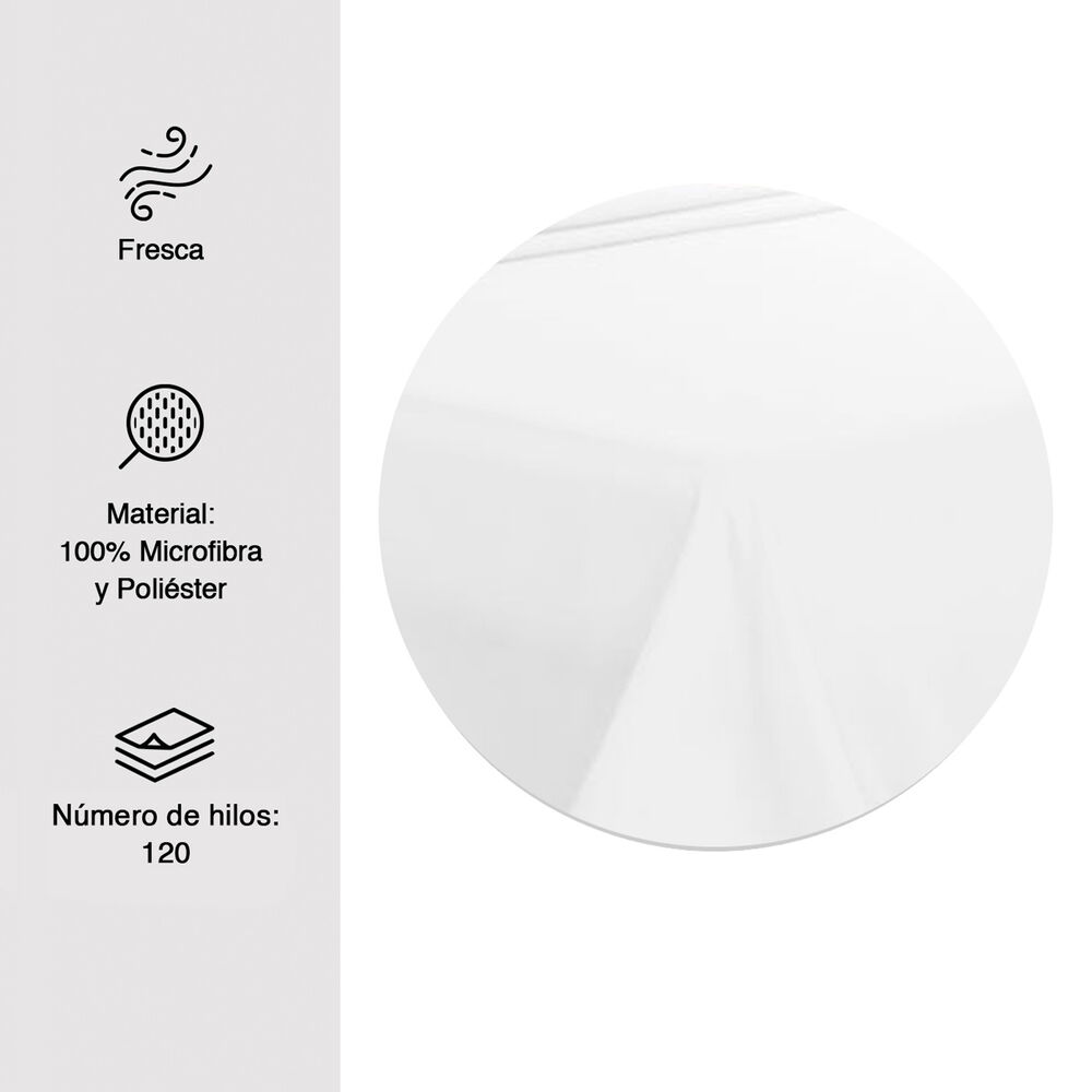 Juego Sábanas Microfibra Monaco 1.5 Plazas Blanco image number 2.0