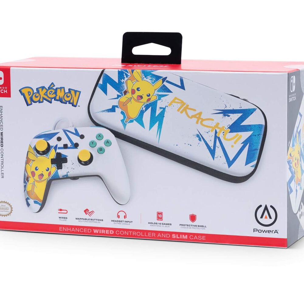 Powera Control Alámbrico Y Estuche Slim Case Oficial Pikachu Para Nintendo Switch image number 6.0