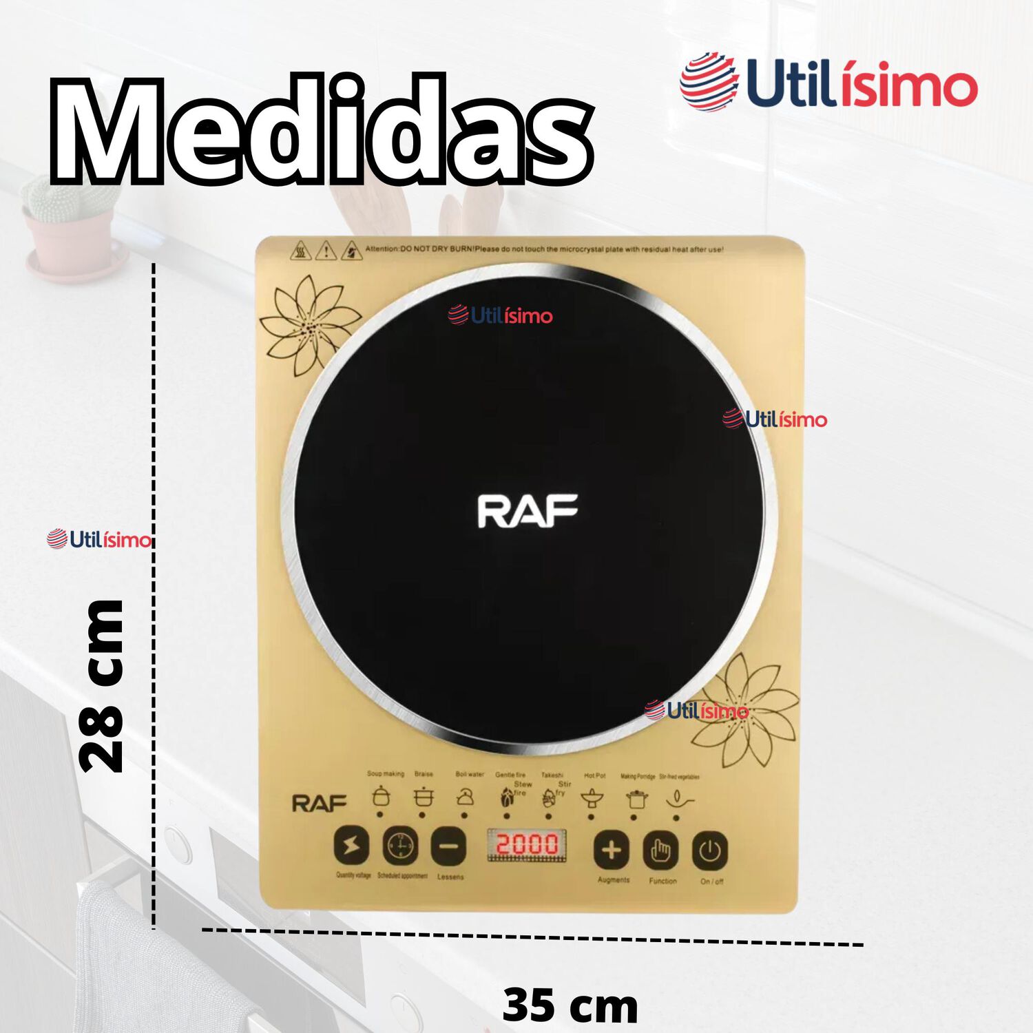 Cocina Encimera El&eacute;ctrica De Inducci&oacute;n 1 Plato Port&aacute;til 2000w image number 3.0