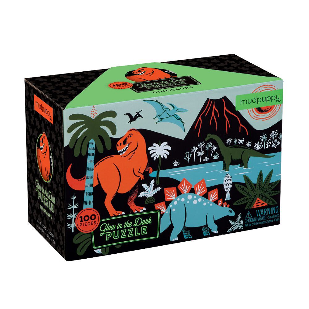 Puzzle 100pcs Brilla En La Oscuridad Dinosaurios Mudpuppy image number 2.0