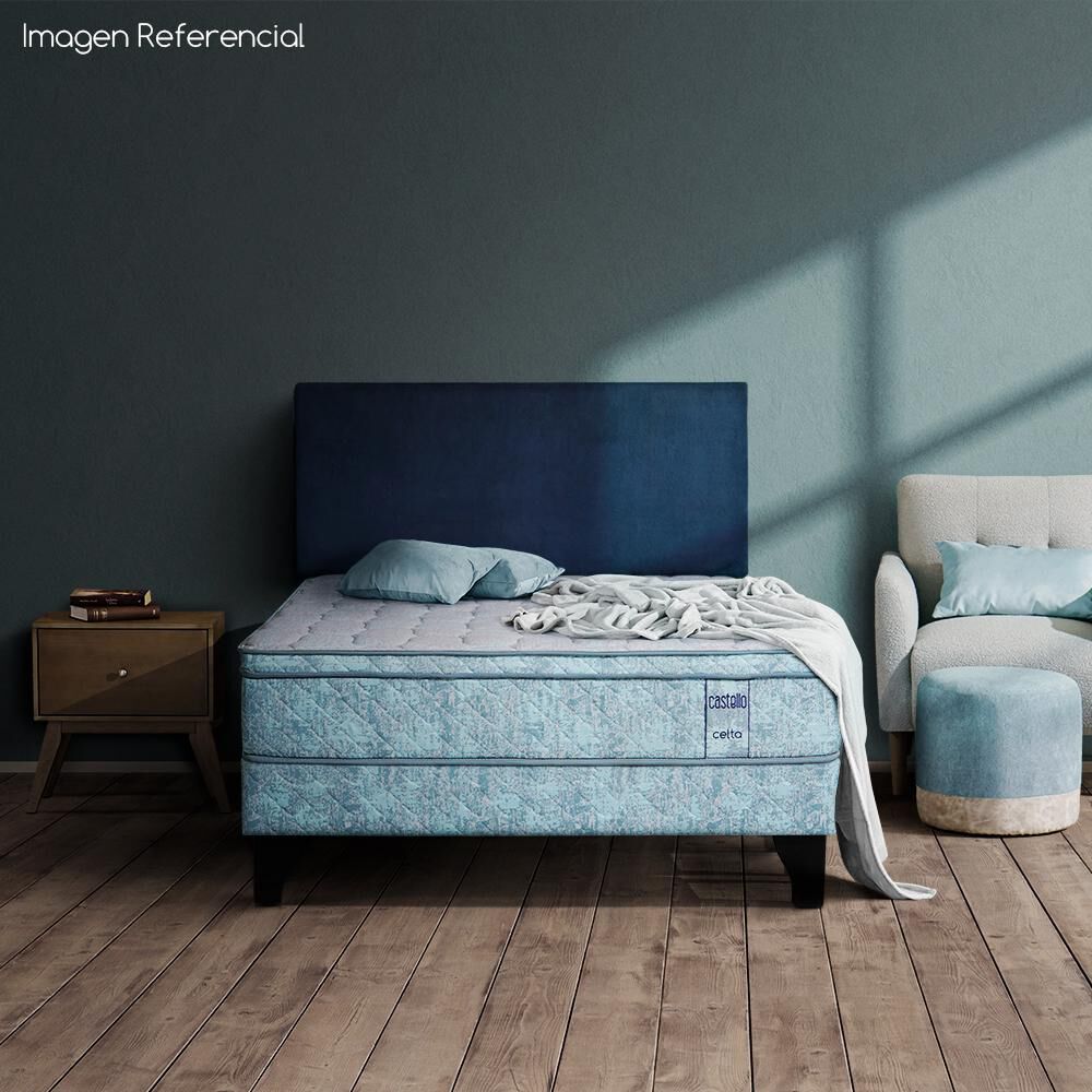 Cama Europea Celta Castello / 2 Plazas / Base Normal + Respaldo image number 3.0