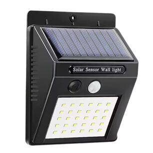 Luz Solar Led De Pared 30 Leds 12cm Negra