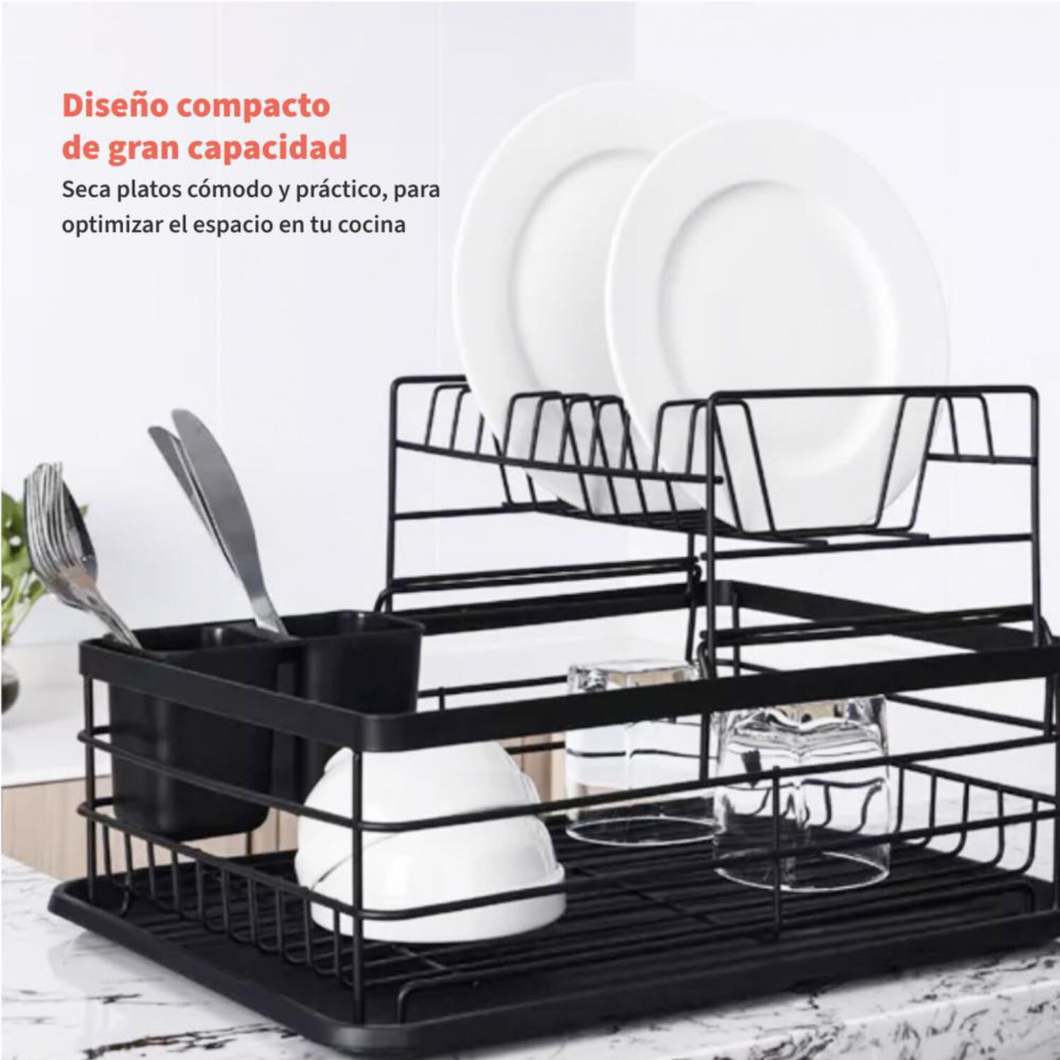 Secaplatos Escurridor Simplit 2 Niveles Acero Inox image number 2.0
