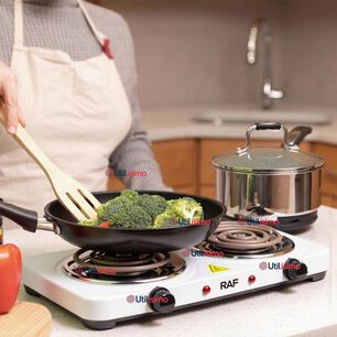 Cocina El&eacute;ctrica 2 Platos 2000w Cocinilla Port&aacute;til Blanco