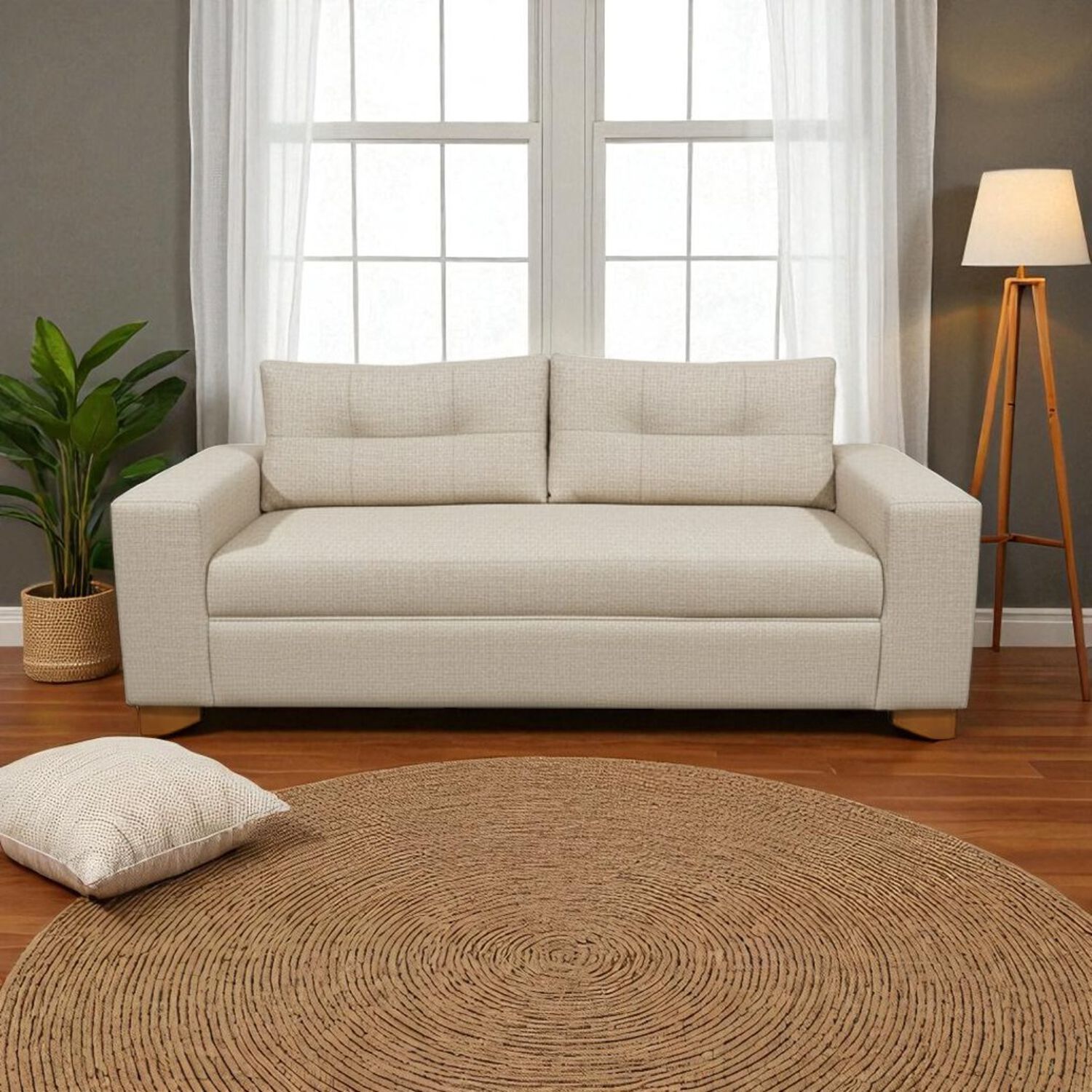 Sofa Paris Tres Cuerpos Lino Beige image number 3.0