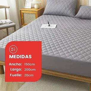 Cubre Colchon Impermeable 2 Plazas + Fundas Okaeri Negro