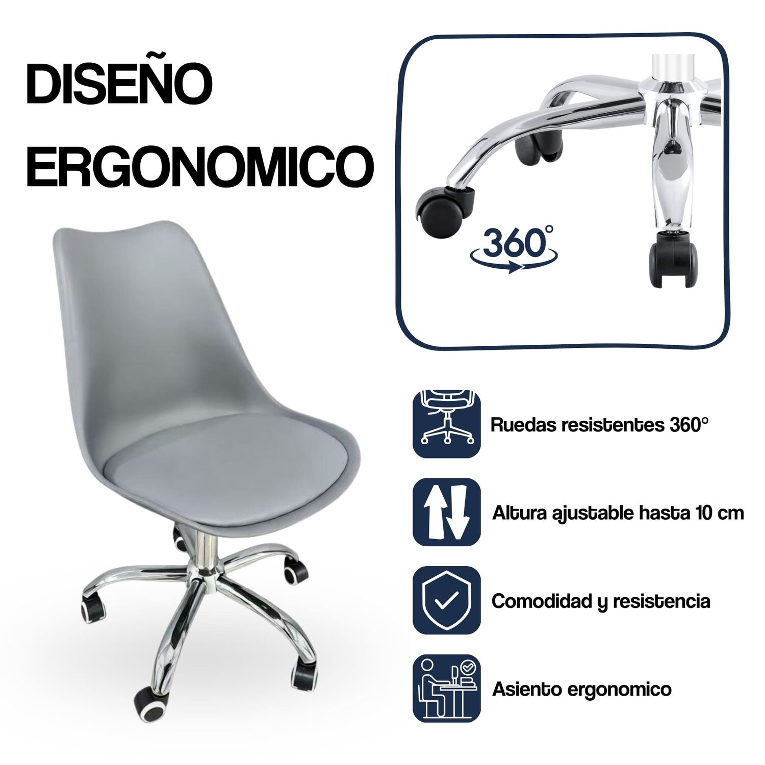 Silla De Oficina Ergon&oacute;mica Shanghai Altura Ajustable image number 2.0