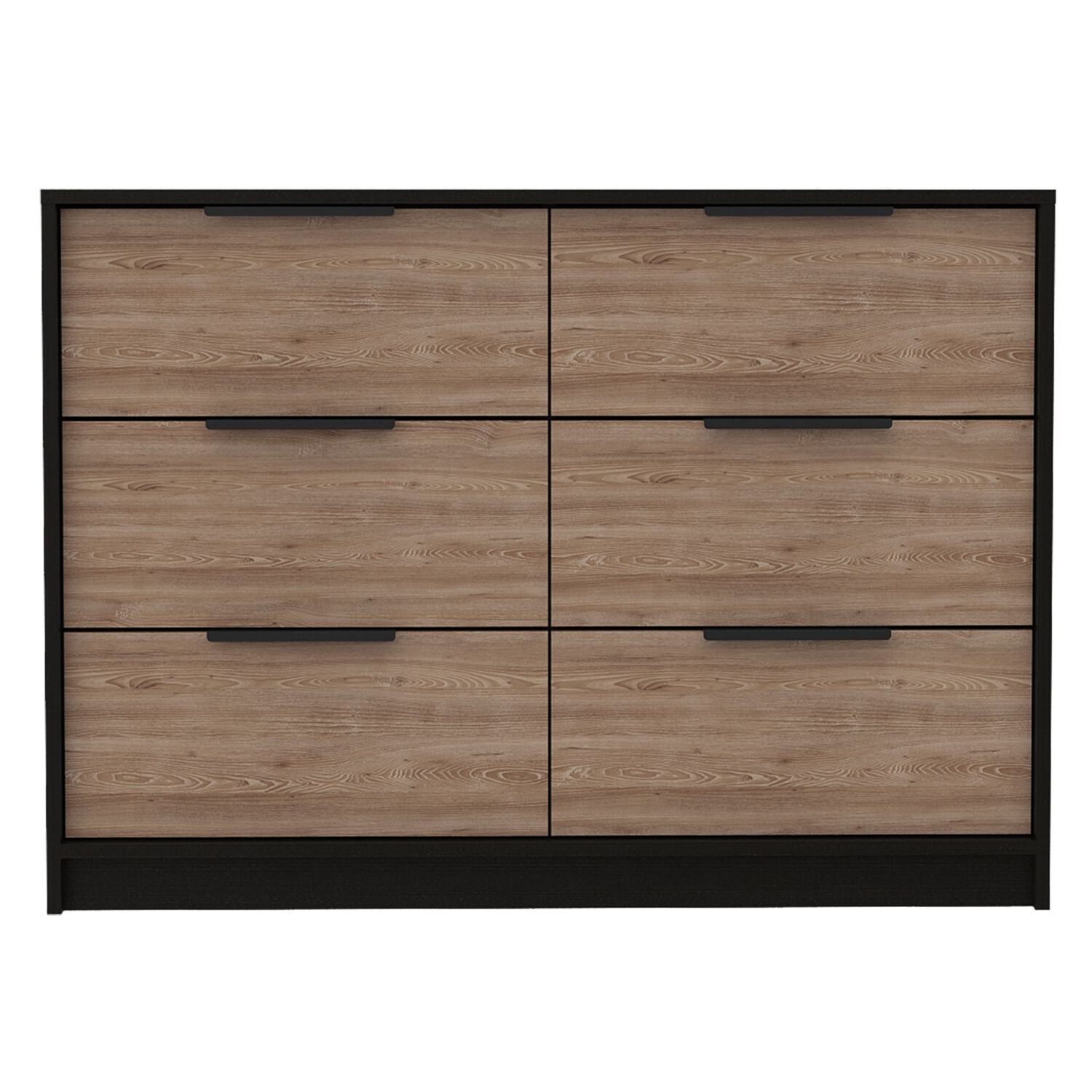 Comoda 4 Cajones 2 Puertas Fm-003n - Negro Y Cafe Claro image number 4.0