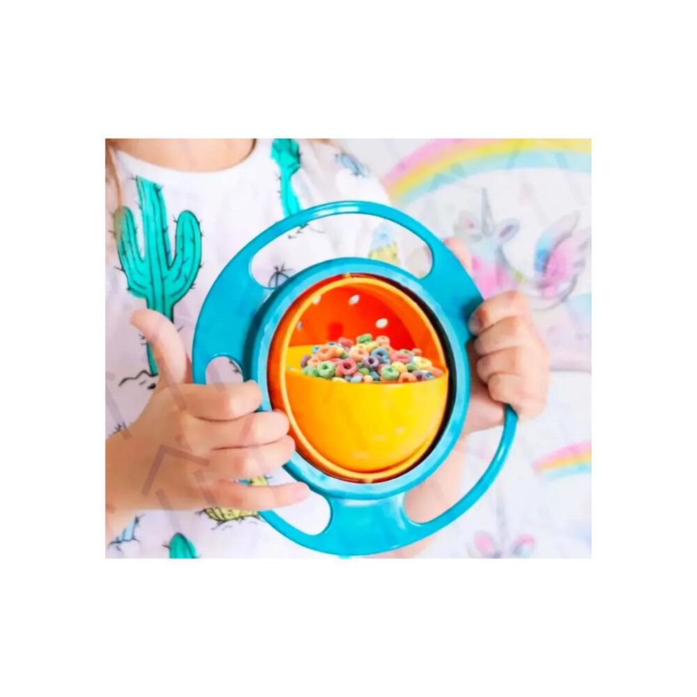 Plato Tazon Antivuelco Para Comidas De Bebes Azul Infantil image number 2.0