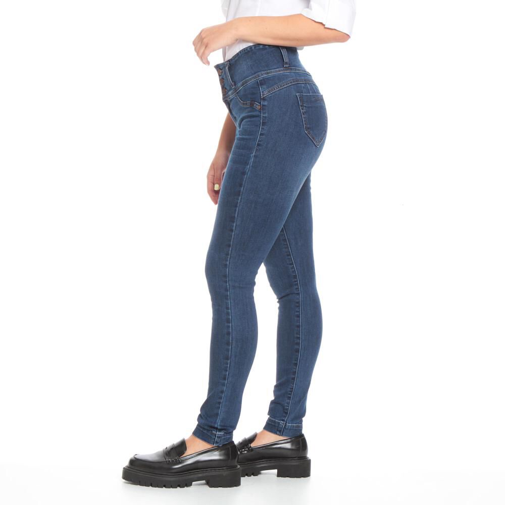 Jeans Pitillo Pretina Botones Tiro Alto Push Up Skinny Mujer Wados image number 1.0