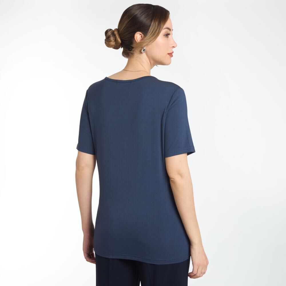 Blusa Print Frontal Manga Corta Cuello Redondo Mujer Lesage image number 3.0