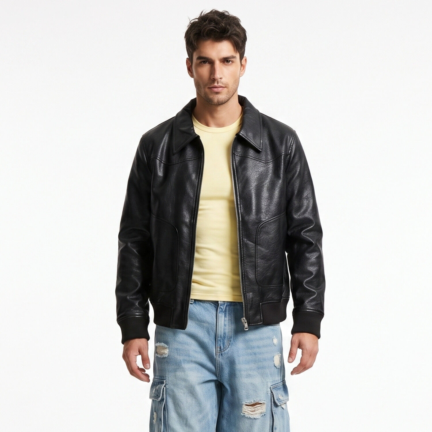 Chaqueta Ecocuero Soft Hombre Mathew image number 0.0