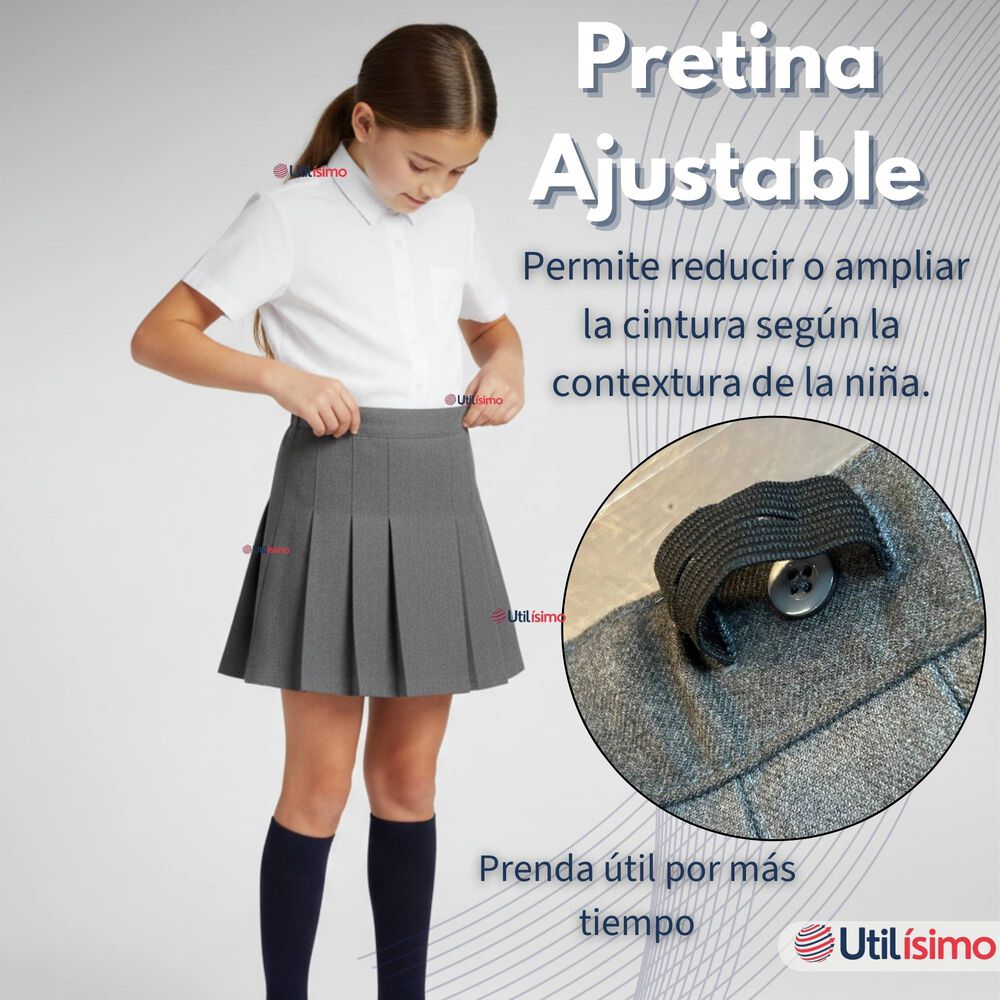 Pack 5 Faldas Escolares Plisada Color Gris Ni&ntilde;a image number 6.0