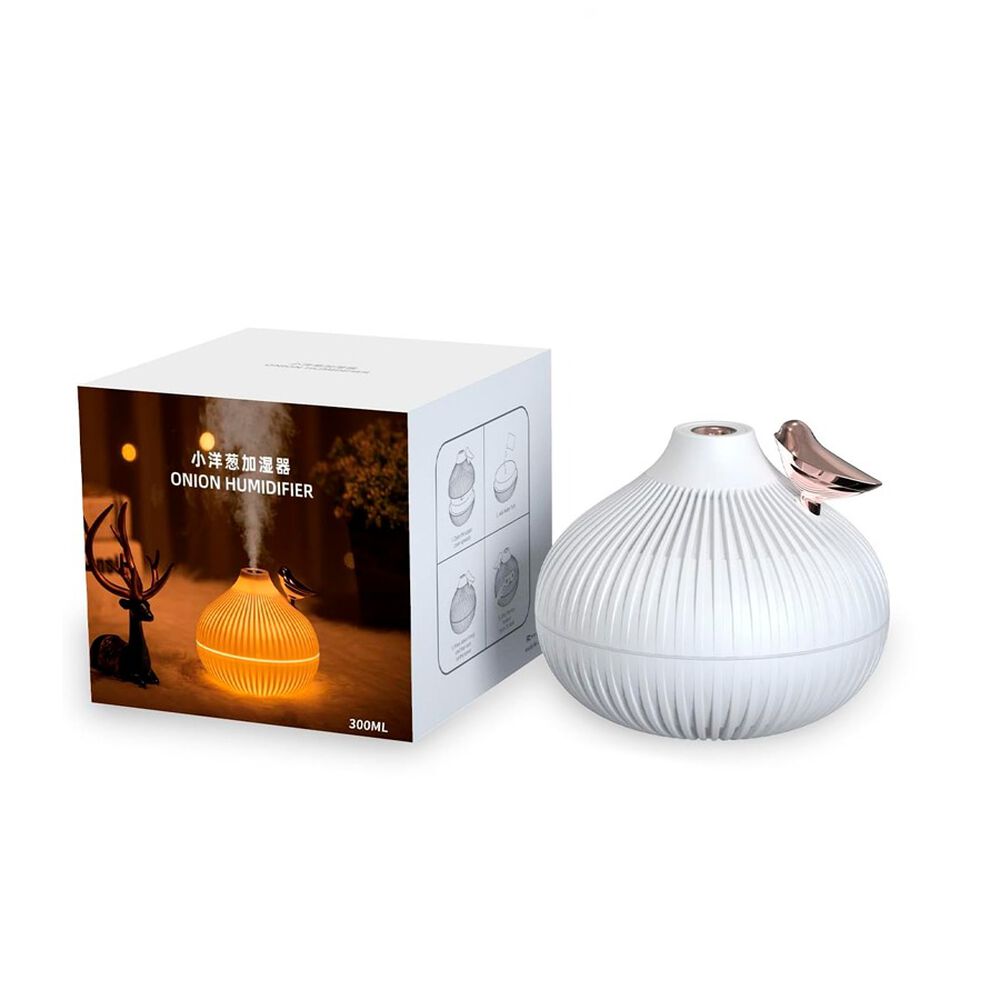 Humidificador Redondo Blanco Con P&aacute;jaro Rosa Y Luz Led 300 Ml image number 5.0