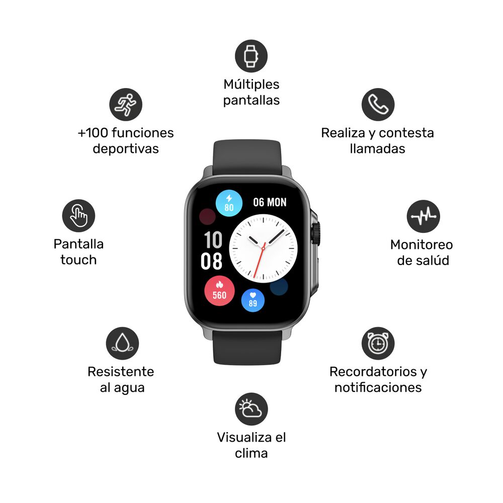 Reloj Smartwatch Lhotse Connect S03 42mm Black image number 2.0
