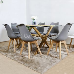 Juego De Comedor Medlock (140 X 90cm) + 6 Sillas Tulip
