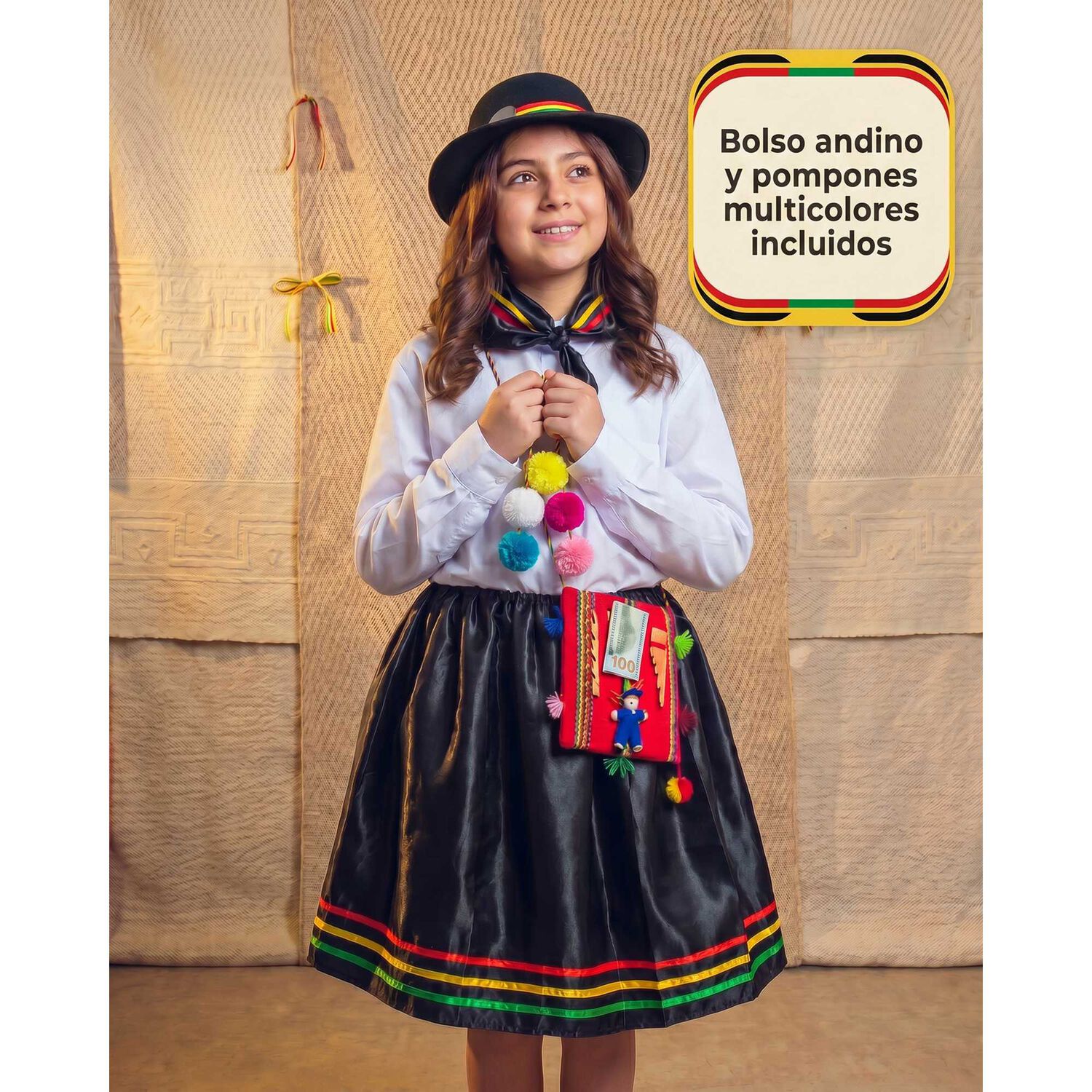 Traje Trote Nortino Completo Para Ni&ntilde;a Y Ni&ntilde;o Carnavalito image number 15.0