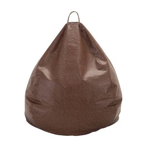 Pouf Pera Caf&eacute; Eco Cuero 100x80x80 Cm M&aacute;xima Design