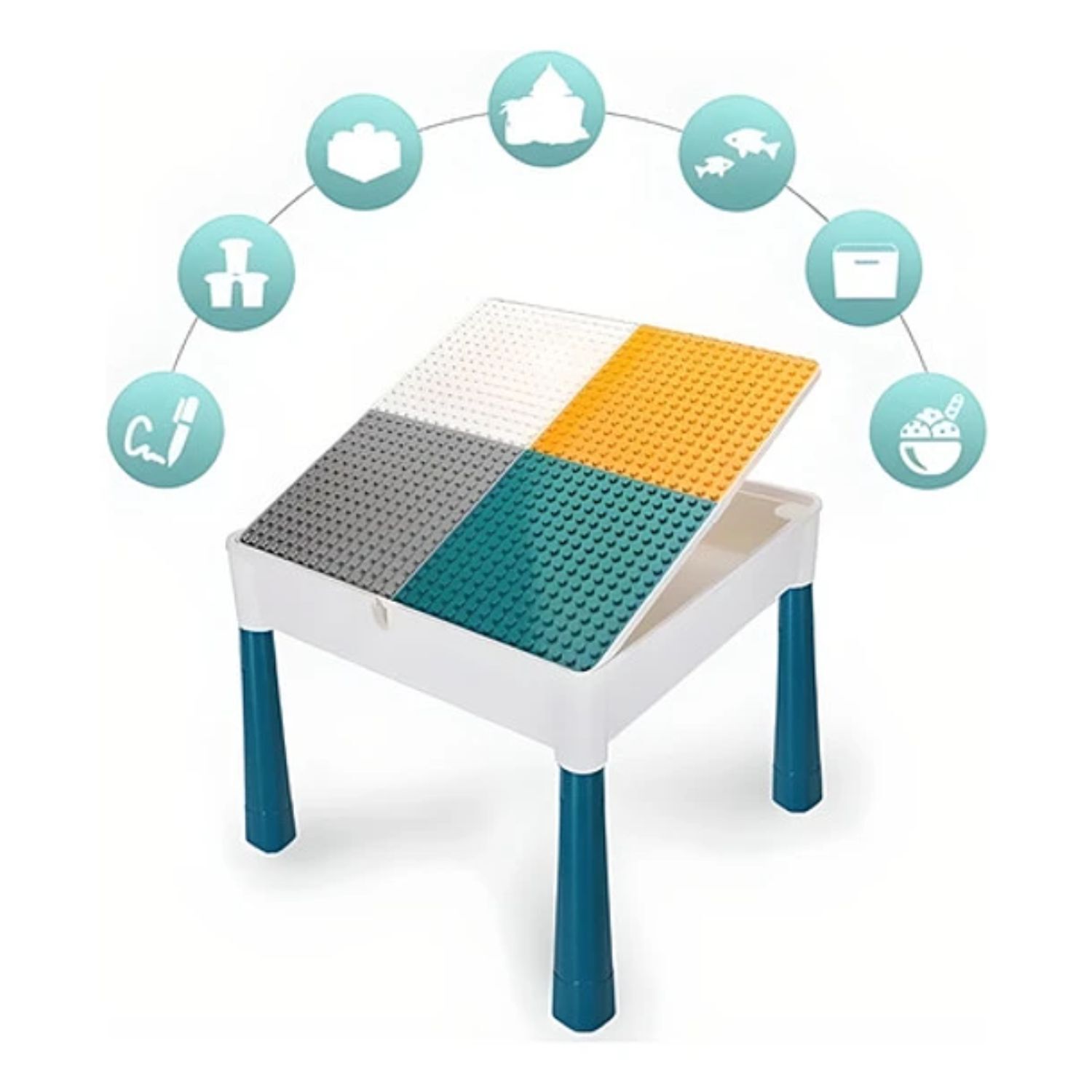 Mesa De Actividades Infantil Con Silla + 300 Bloques De Juego image number 6.0