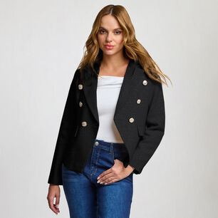 Blazer Textura Tipo Chanel Cuello Solapa Mujer Kimera