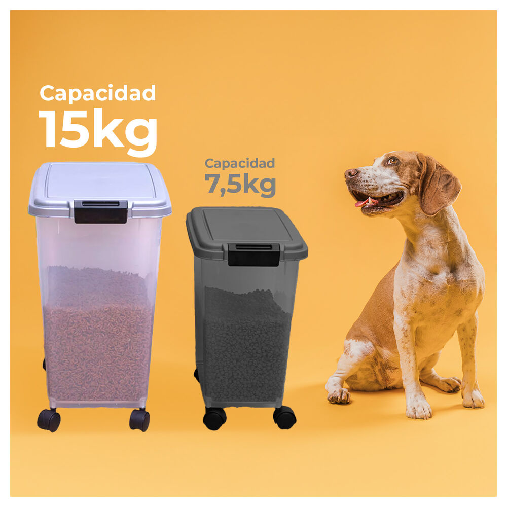 Contenedor Herm&eacute;tico Para Comida De Mascotas Con Ruedas 15 Kg image number 4.0