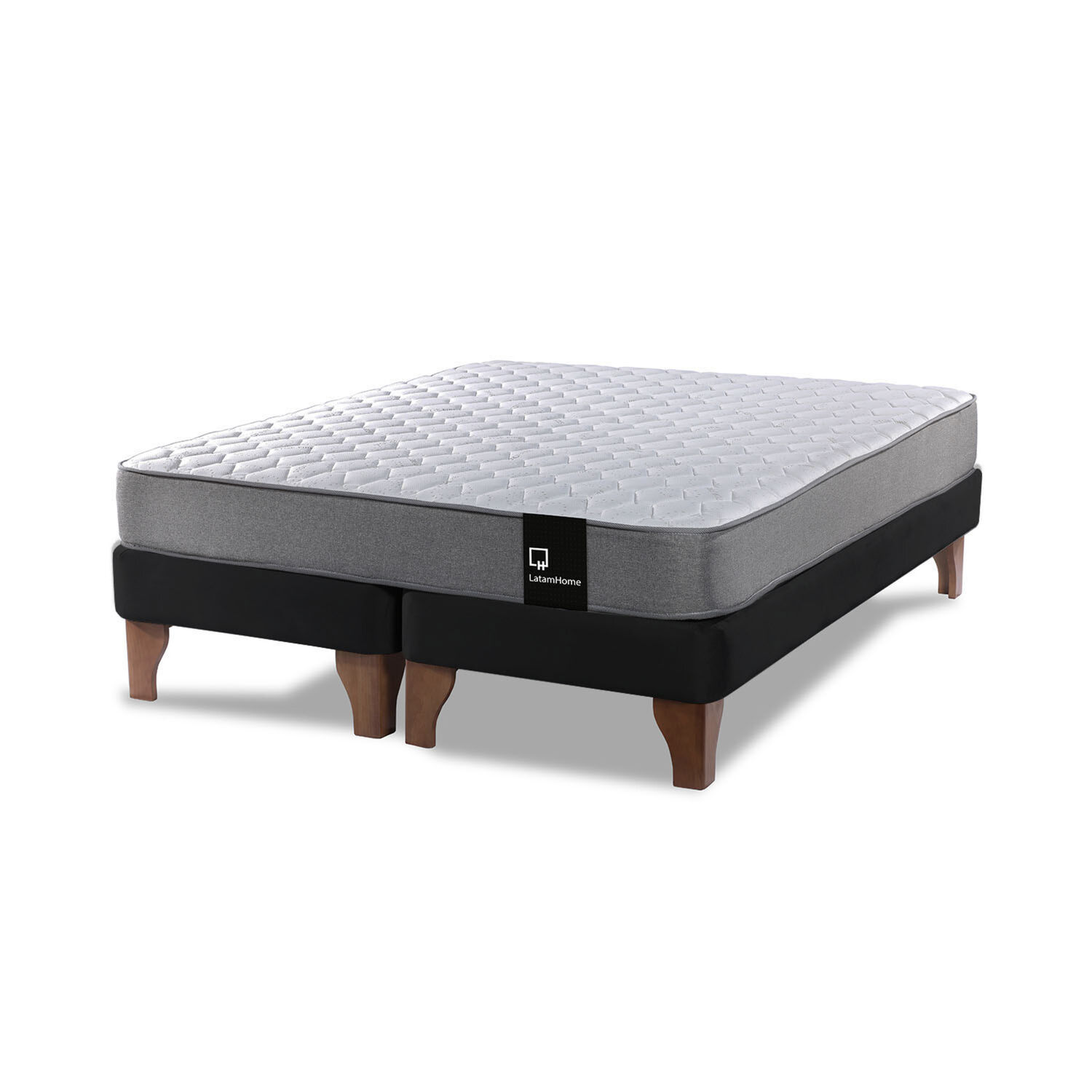 Cama Europea Zen Best Tela Velvet Negro 2 Plazas image number 1.0
