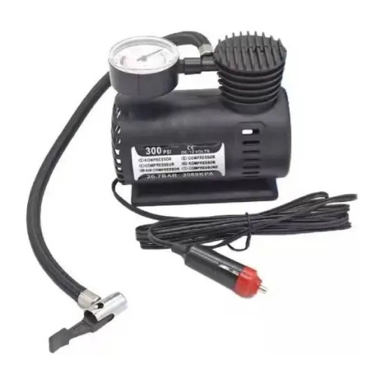 Mini Compresor Aire Portatil 300 Psi Auto Moto Inflador 12v image number 2.0