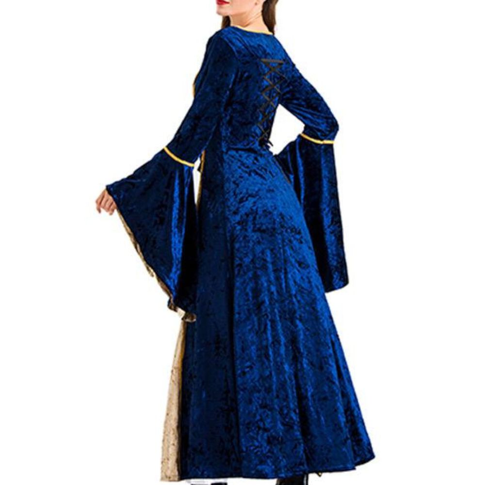 Disfraz Medieval Renacentista Para Mujer Vestido Largo Con Cordones G&oacute;tico image number 6.0