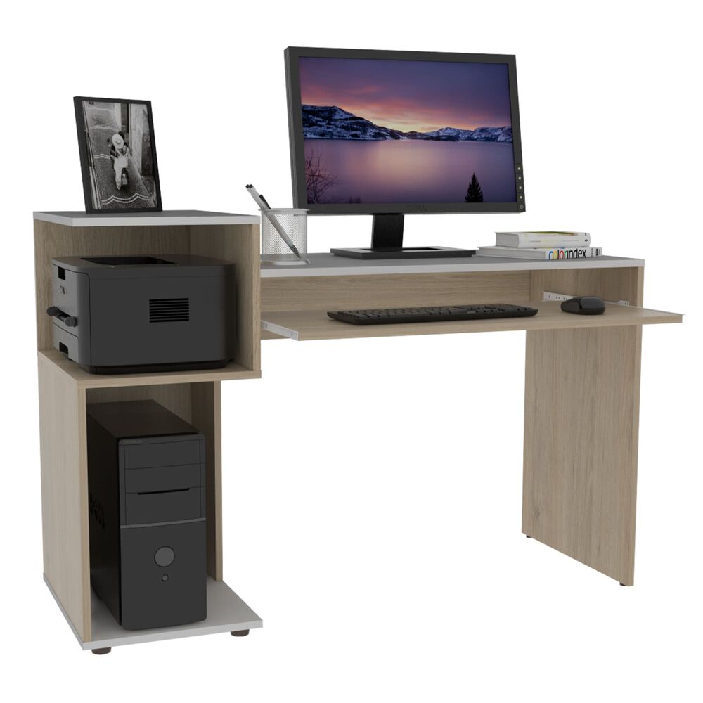 Escritorio Moderno Fm 81,5x120x46 Cm Caf&eacute; Claro Y Blanco image number 3.0