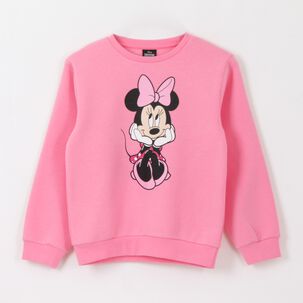 Poler&oacute;n Cerrado Ni&ntilde;a Minnie Pensando Rosado Disney