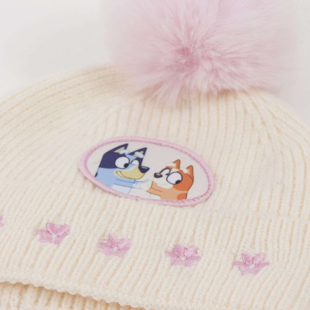 Gorro Con Pomp&oacute;n Ni&ntilde;a Flores Rosado Bingo & Bluey image number 2.0