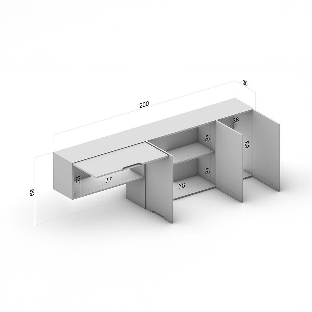 Mueble De Cocina Aereo Meena Vekkahome 4 Puertas Blanco image number 0.0