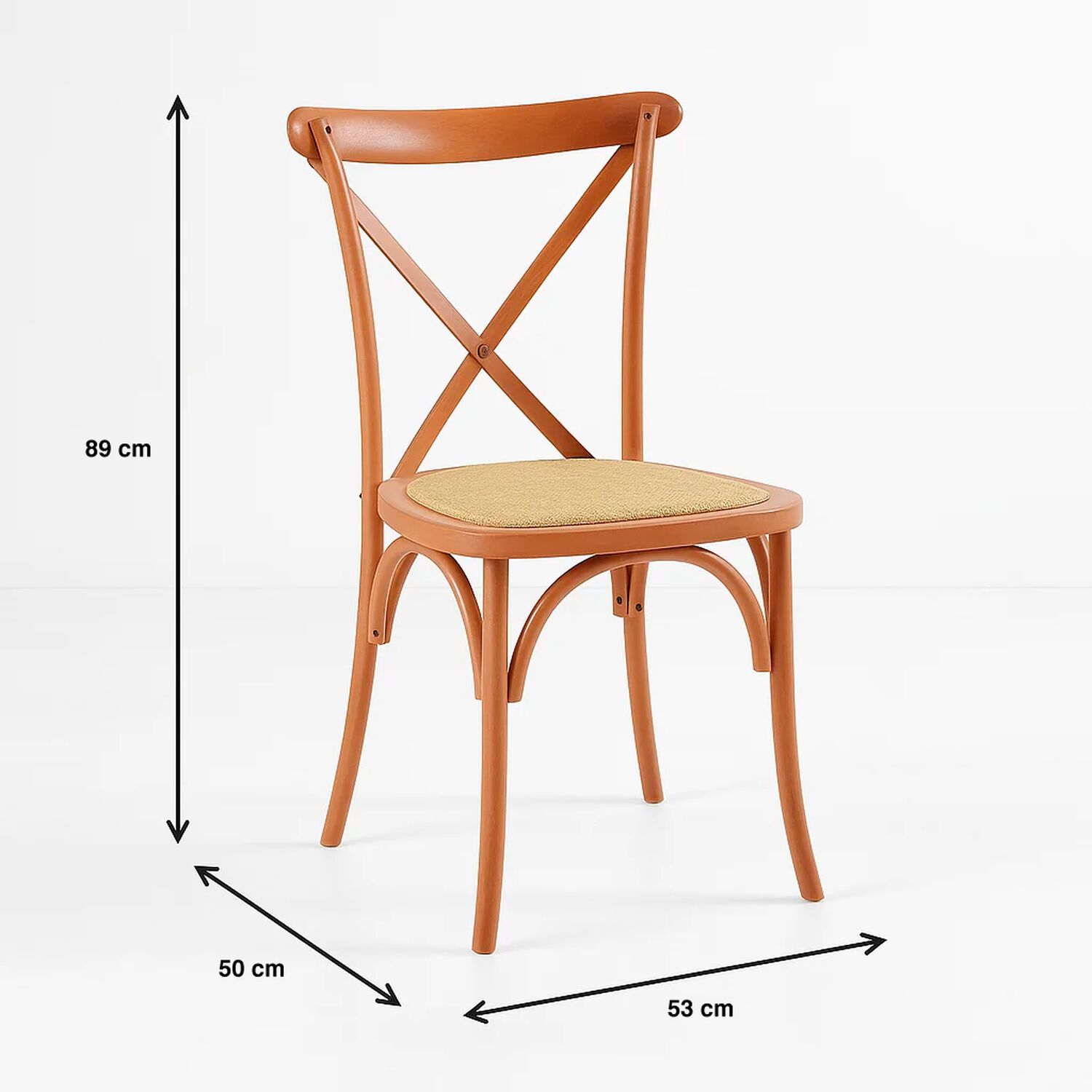 Silla Crossback Madera Rattan Natural image number 3.0