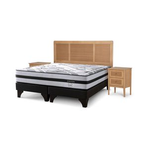 Cama Europea Rosen Driven / 2 Plazas / Base Dividida + Set De Maderas Charles